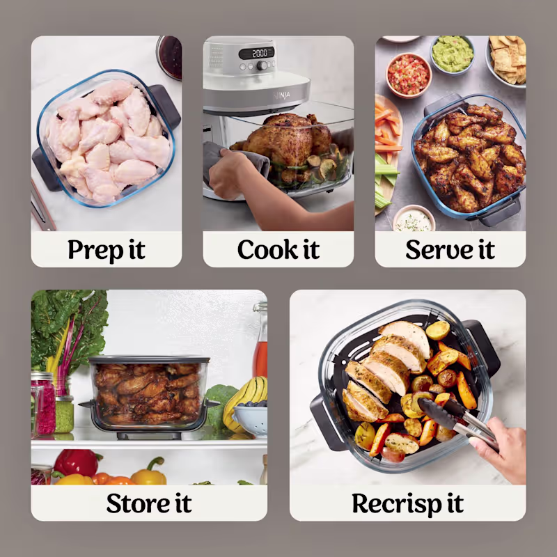 Ninja CRISPi PRO 7-in-1 Glass Air Fryer - Bone Family Set - Image 5