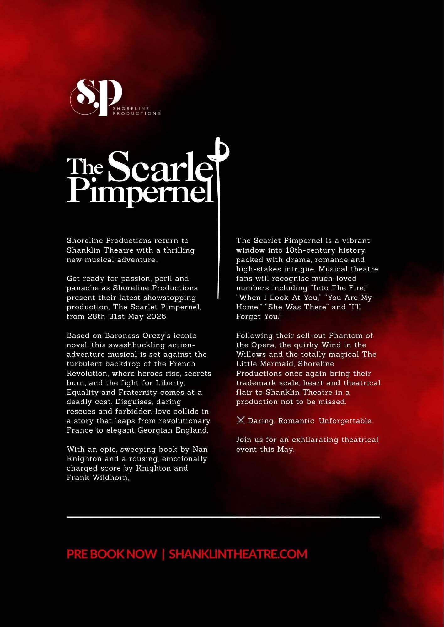 FREE TO ENTER 4 x Shanklin Theatre tickets For The Scarlet Pimpernel - Image 2